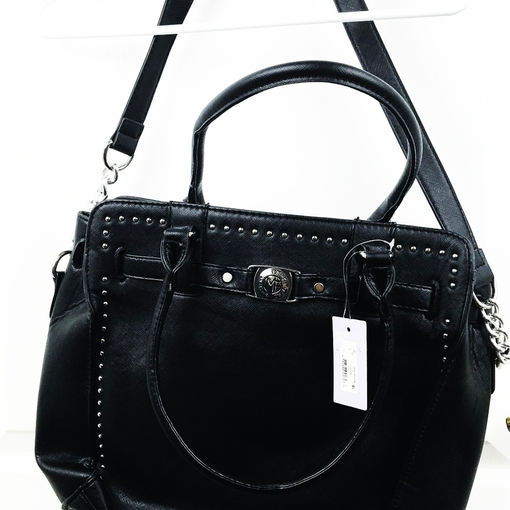NWT Marc Fisher Black PVC Large Crossbody PB1